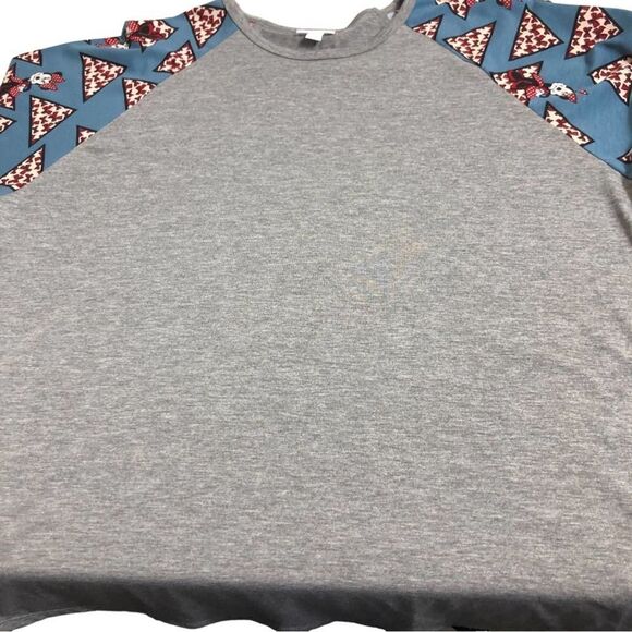 LuLaRoe Disney Gray Blue Minnie Top - Picture 6 of 8